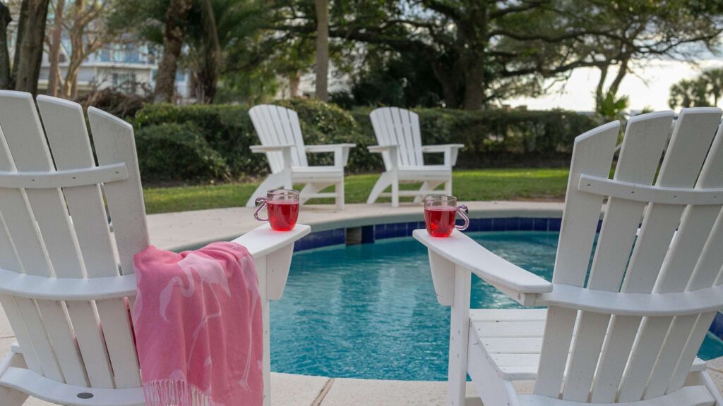 chairs by pool