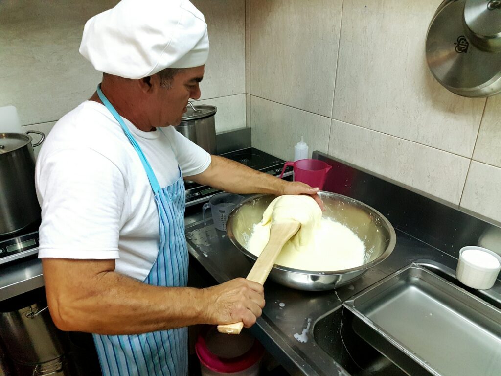 Chef preparing Cheeses