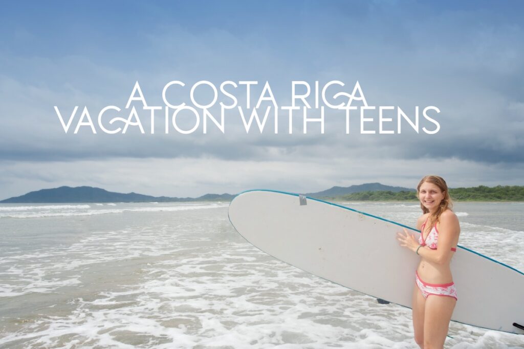 Costa Rica Teens with surfing board