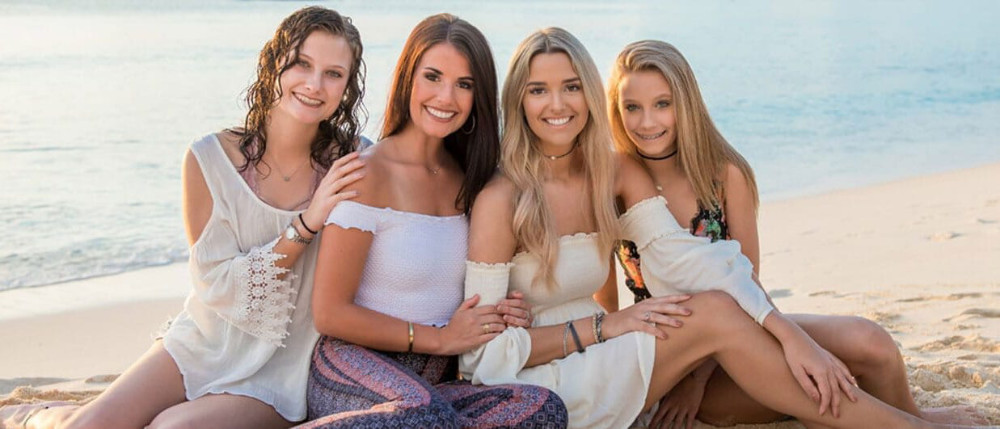 image of beautiful ladies on beach view