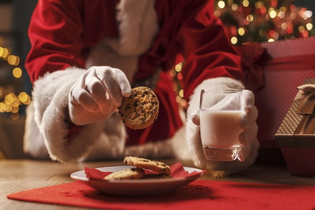 image of Sta. Clause with milk and cookies