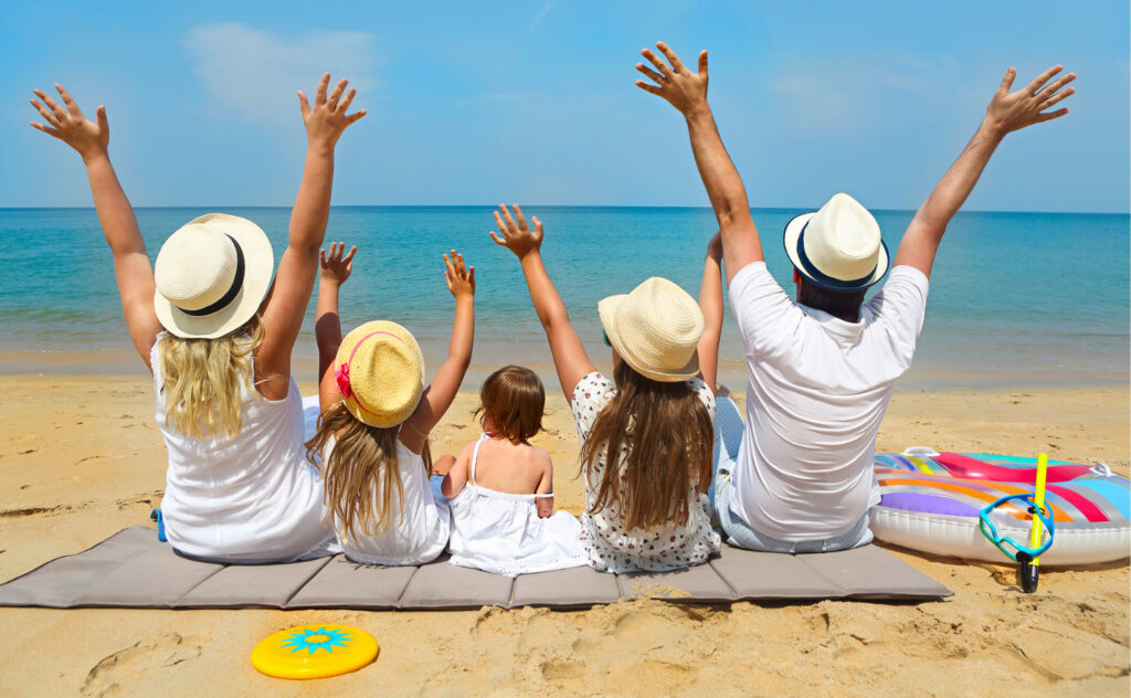 family photo on beach