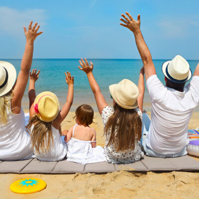 family photo on beach