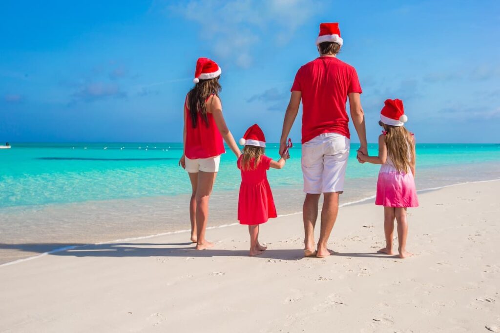 Family during a Grand Cayman Christmas