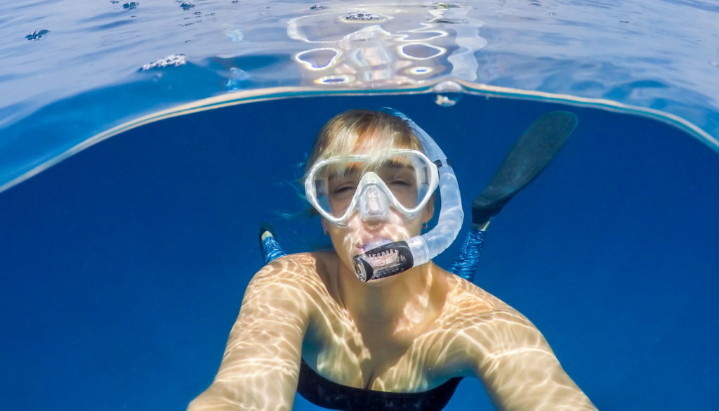 girl snorkeling in Destin