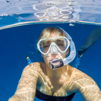 girl snorkeling in Destin