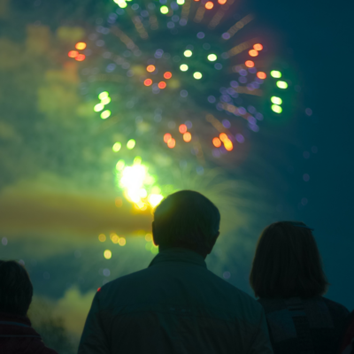 group of people watching fireworks