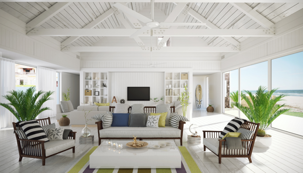 beach home interior in northwest florida
