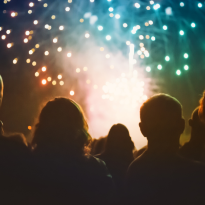 people watching summer fireworks in destin