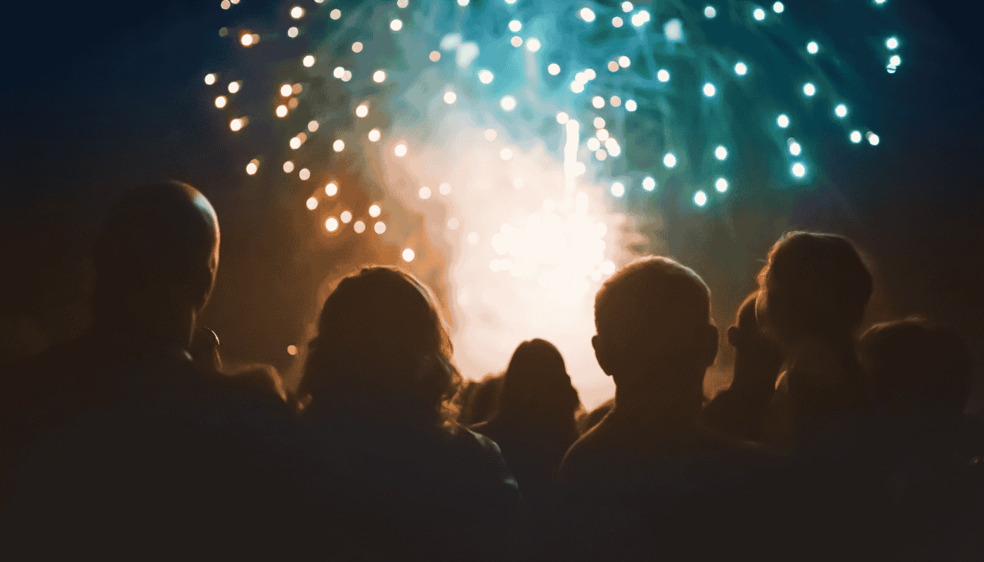 group of people watching fireworks in destin, florida