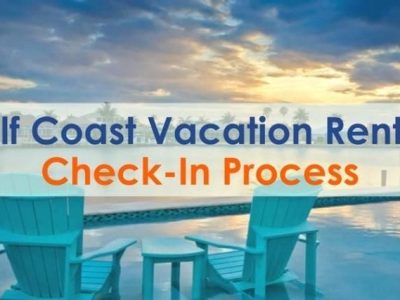 "Gulf Coast Vacation Rental Check-in Process" Graphic