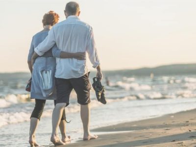 couple walking on the beach