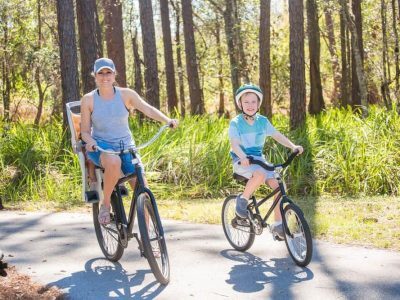 family biking