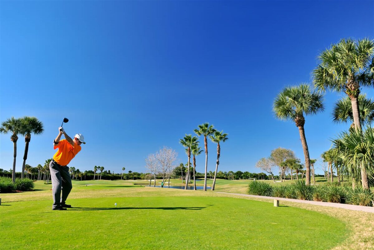 man playing golf