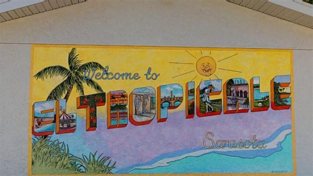 "Welcome to Sarasota" sign