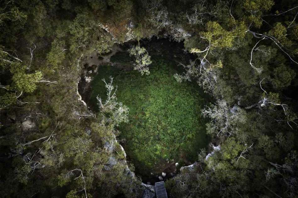 Aerial View of Brides Cave