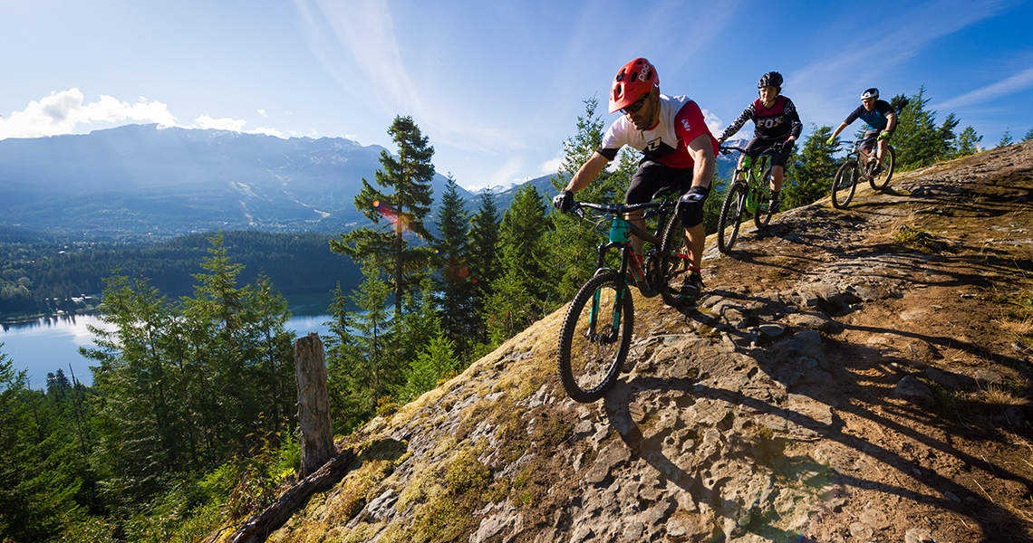 group of mountain bikers