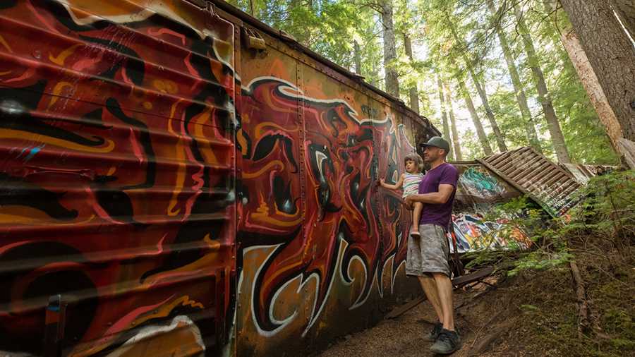 mysterious train wreck near Cheakamus River