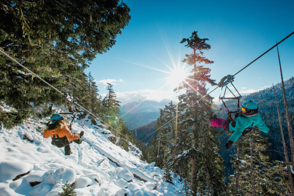 Whistler winter activities to do with teens - ziplining