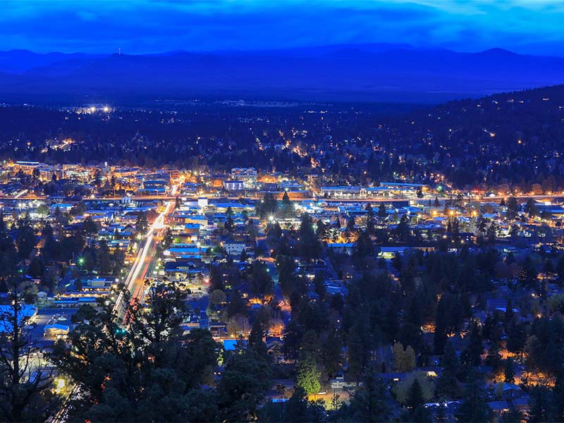 Aerial view of bend oregon