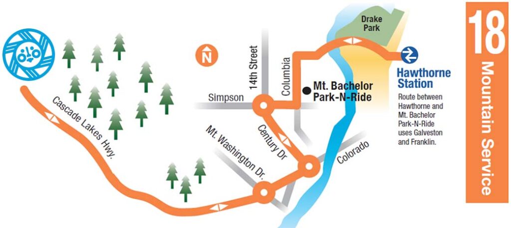 Mt Bachelor Bus Route Map