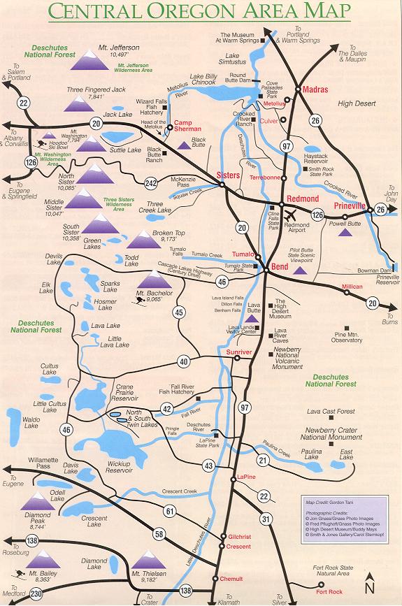 Central Oregon Area Map