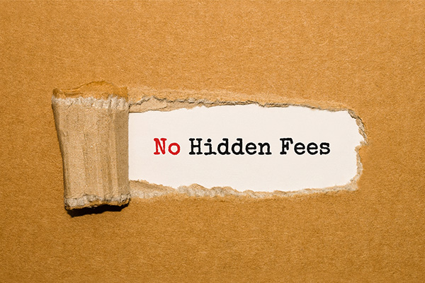 no hidden fees graphic