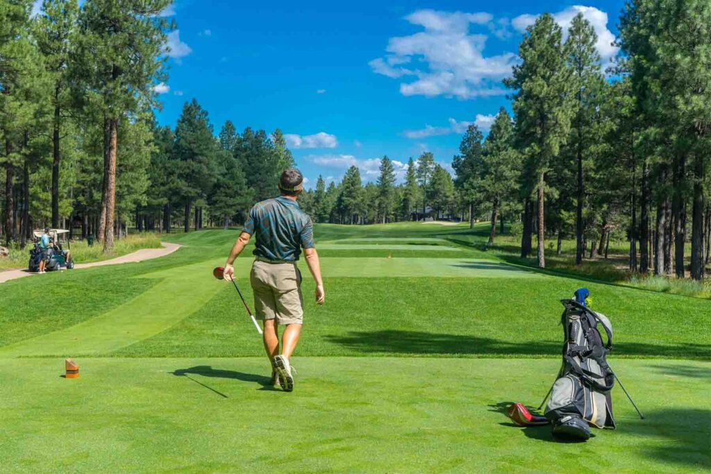 Man on golf course