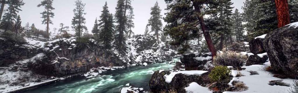 River in Winter Near Bend Oregon