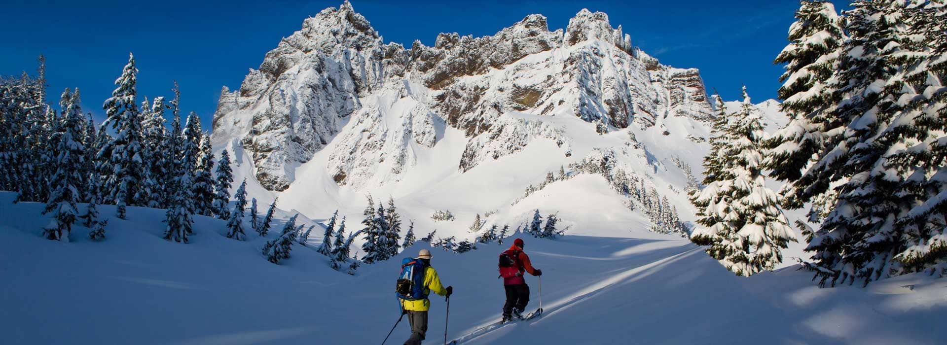 People in Bend Oregon backcountry cross-country skiing