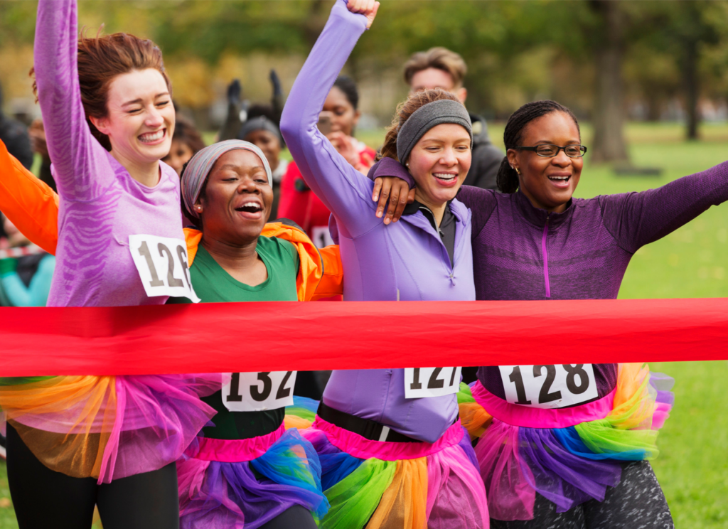 Girls Finishing Running Race