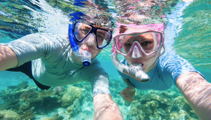 snorkeling in ocean