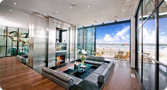 Luxury beachfront living room