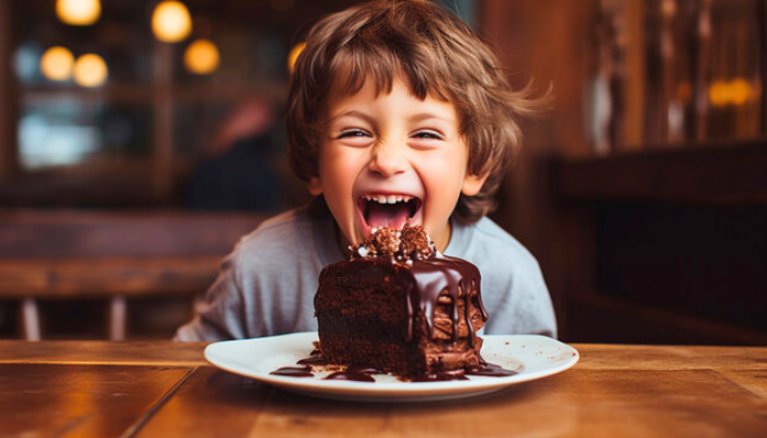 kid enjoying chocolate