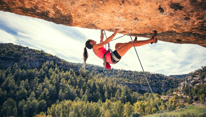 girl rock climbing