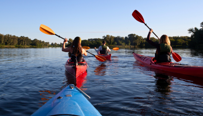 group kayaking