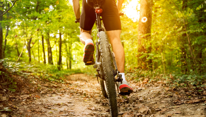 person on bike trail