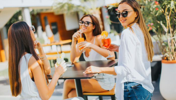 friends with cocktails