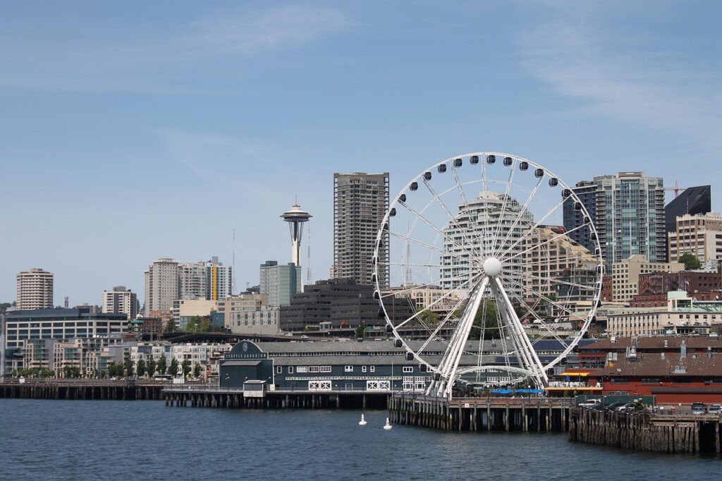 seattle, space needle, ferris wheel, waterfront, skyline, seattle, seattle, seattle, seattle, seattle-369153.jpg