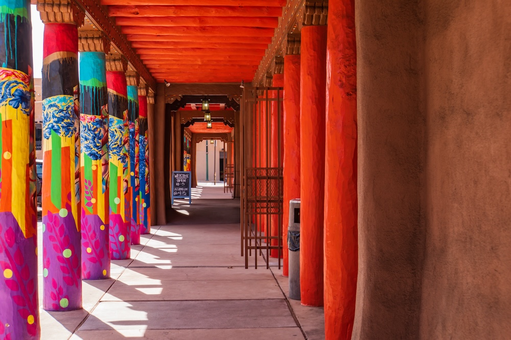 Colorful walkway in the Santa Fe plaza