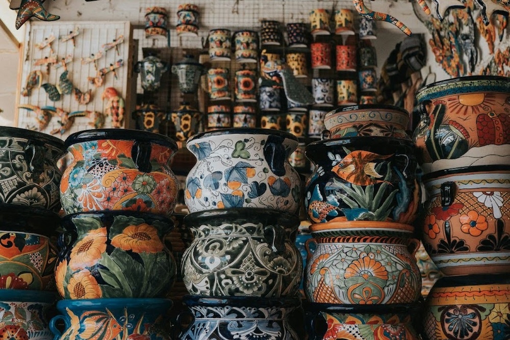 Pottery and sculptures at the Spanish Market