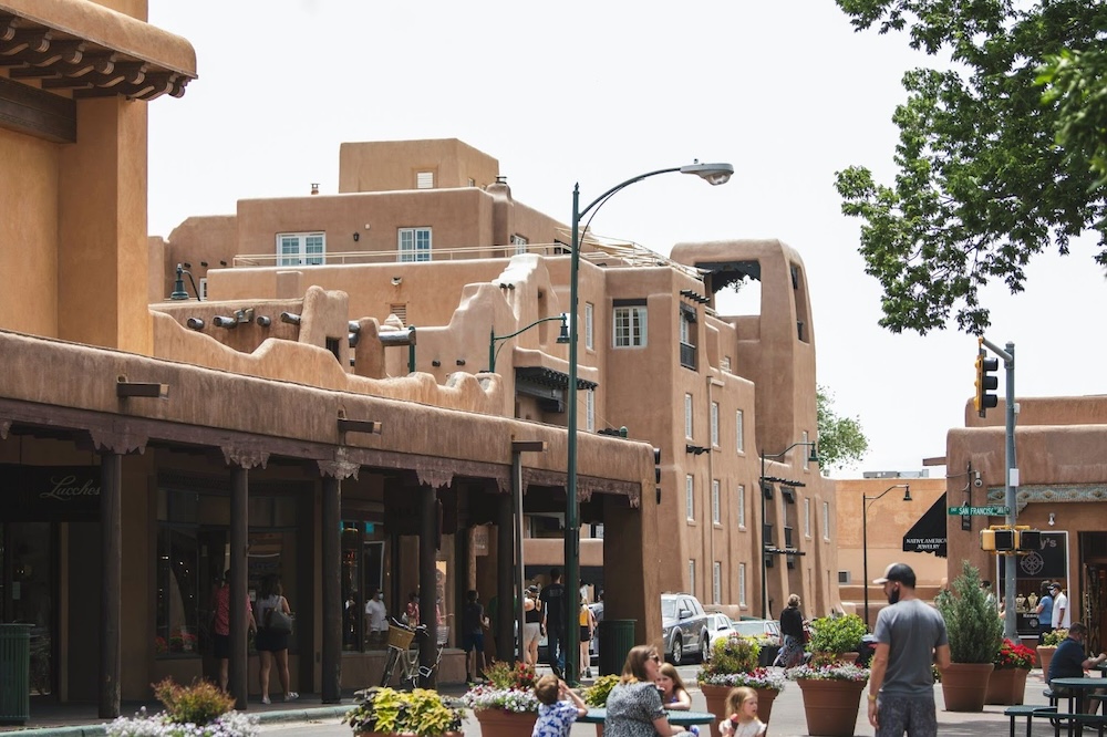 The Santa Fe Historic District during the day