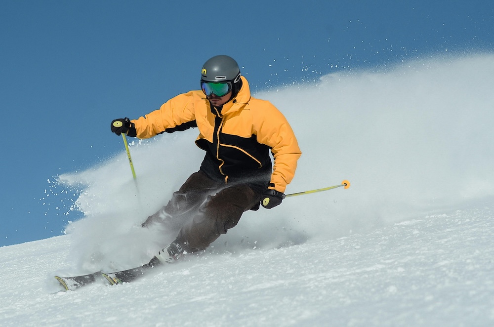 Man skiing down a mountain