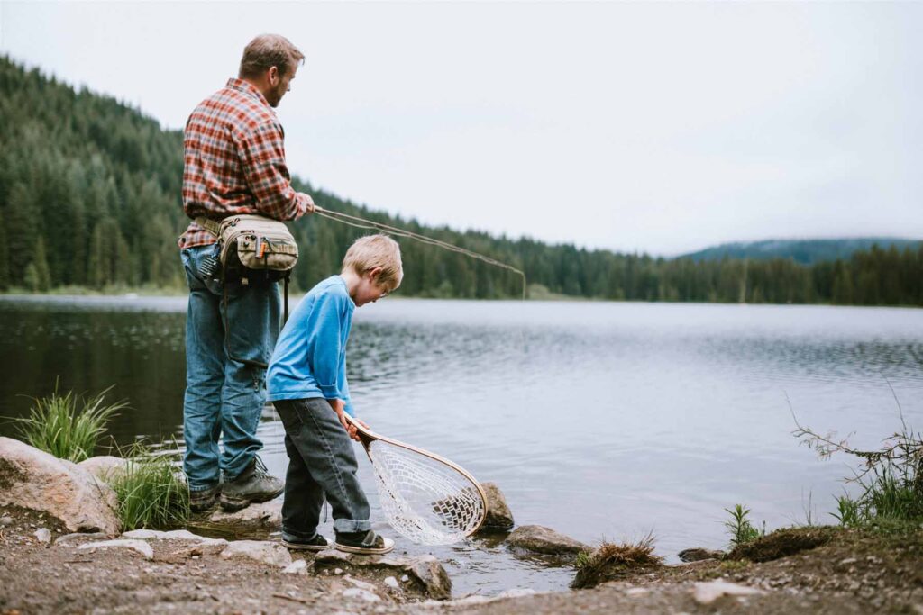 Father and son fishing