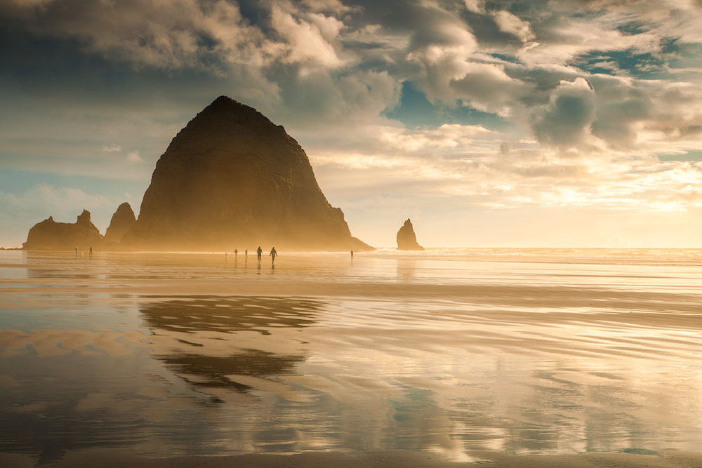 haystack rock evening