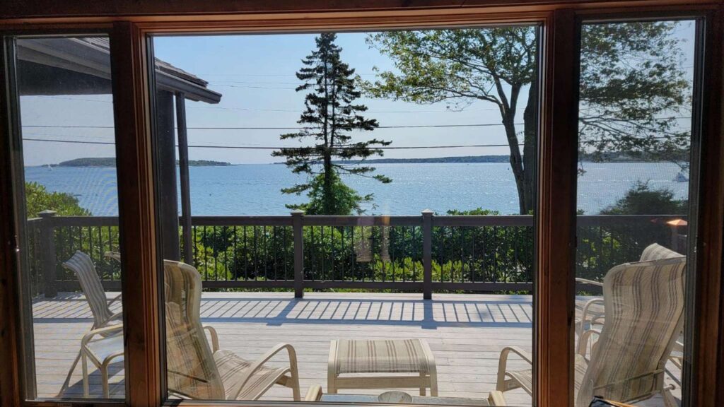 Salt Water Lodge Living room view of water