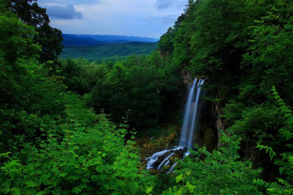 View of waterfall in north Georgia