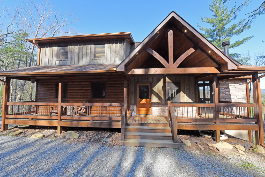Exterior of a cabin on our Blue Ridge property management program.  This is a popular vacation rental