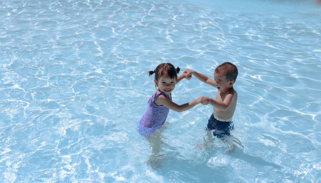 two children at owa waterpark in foley alabama