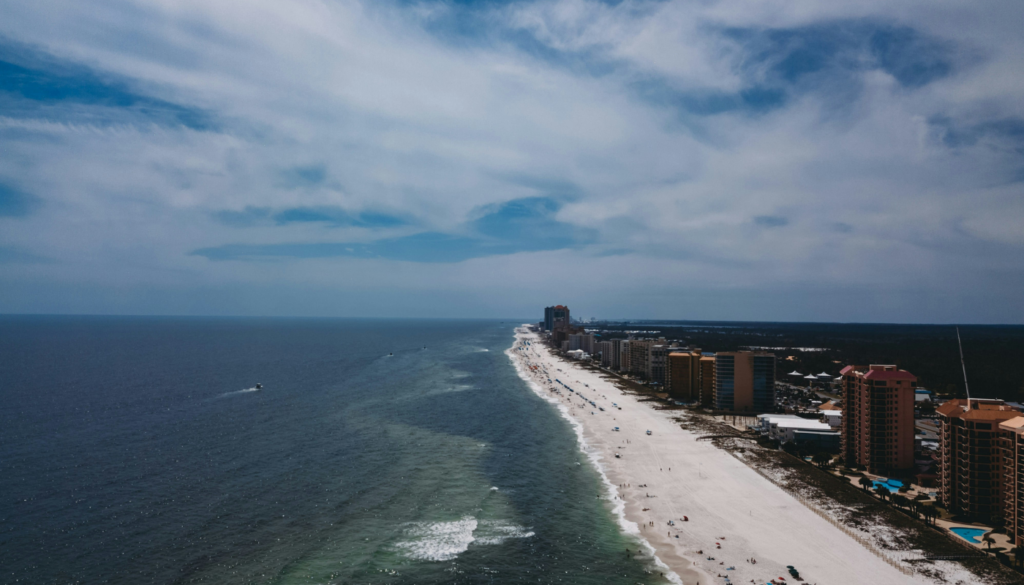 coastline along orange beach, alabama